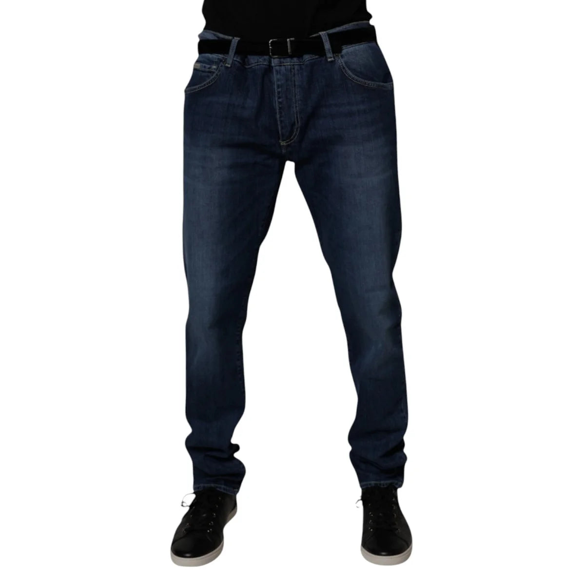 Dolce & Gabbana Blue Washed Cotton Skinny Denim Jeans