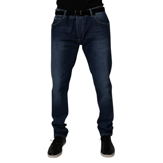 Dolce & Gabbana Blue Washed Cotton Skinny Denim Jeans