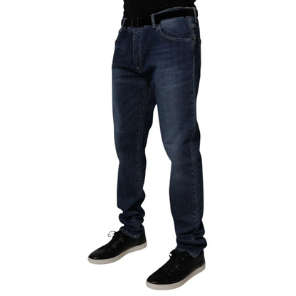 Dolce & Gabbana Blue Washed Cotton Skinny Denim Jeans