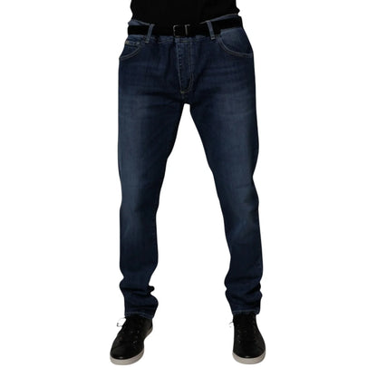 Dolce & Gabbana Blue Washed Cotton Skinny Denim Jeans