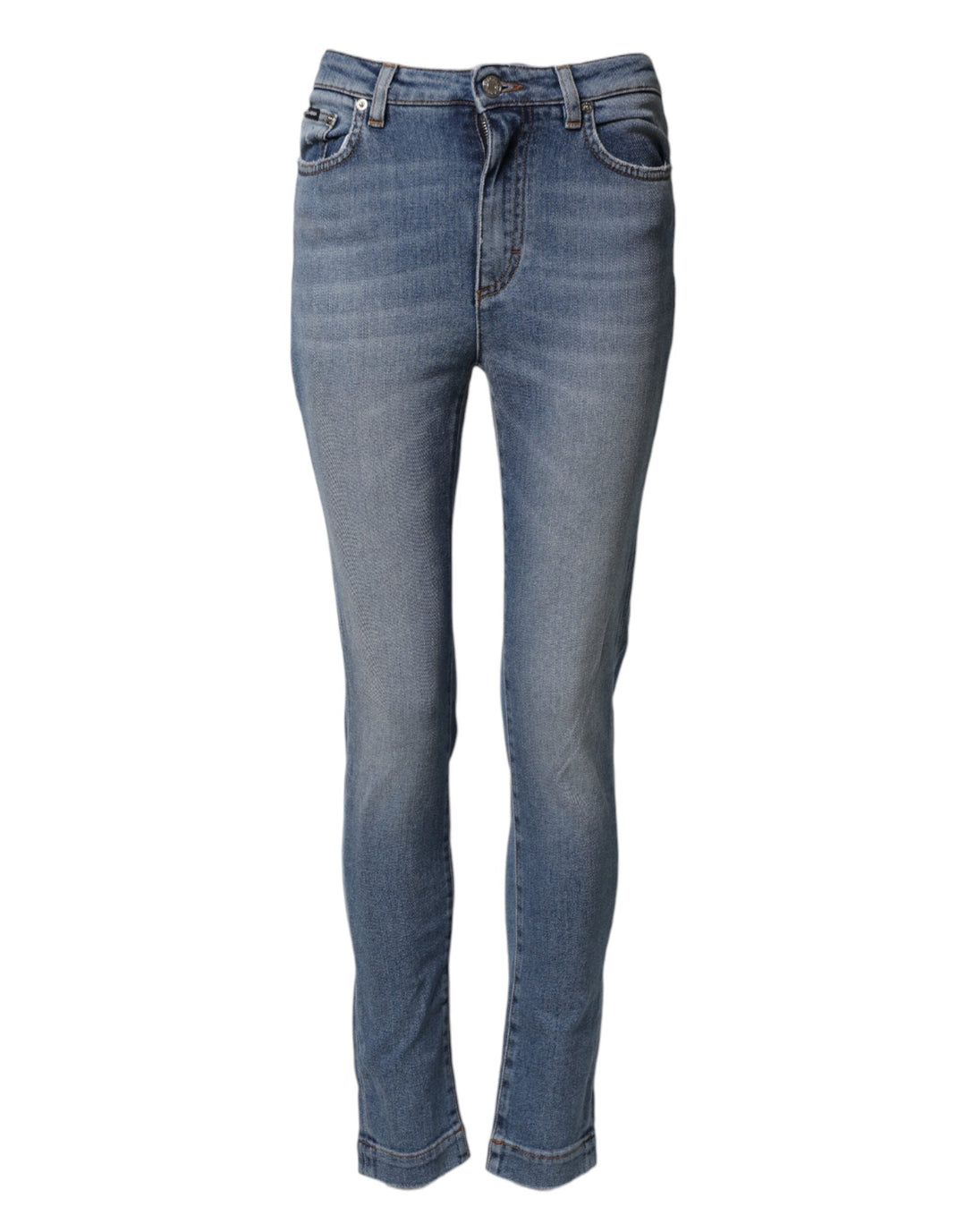 Dolce &amp; Gabbana Blue Washed Cotton Skinny Denim Trouser Jeans
