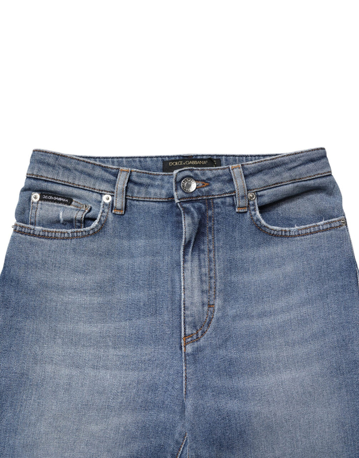 Dolce &amp; Gabbana Blue Washed Cotton Skinny Denim Trouser Jeans