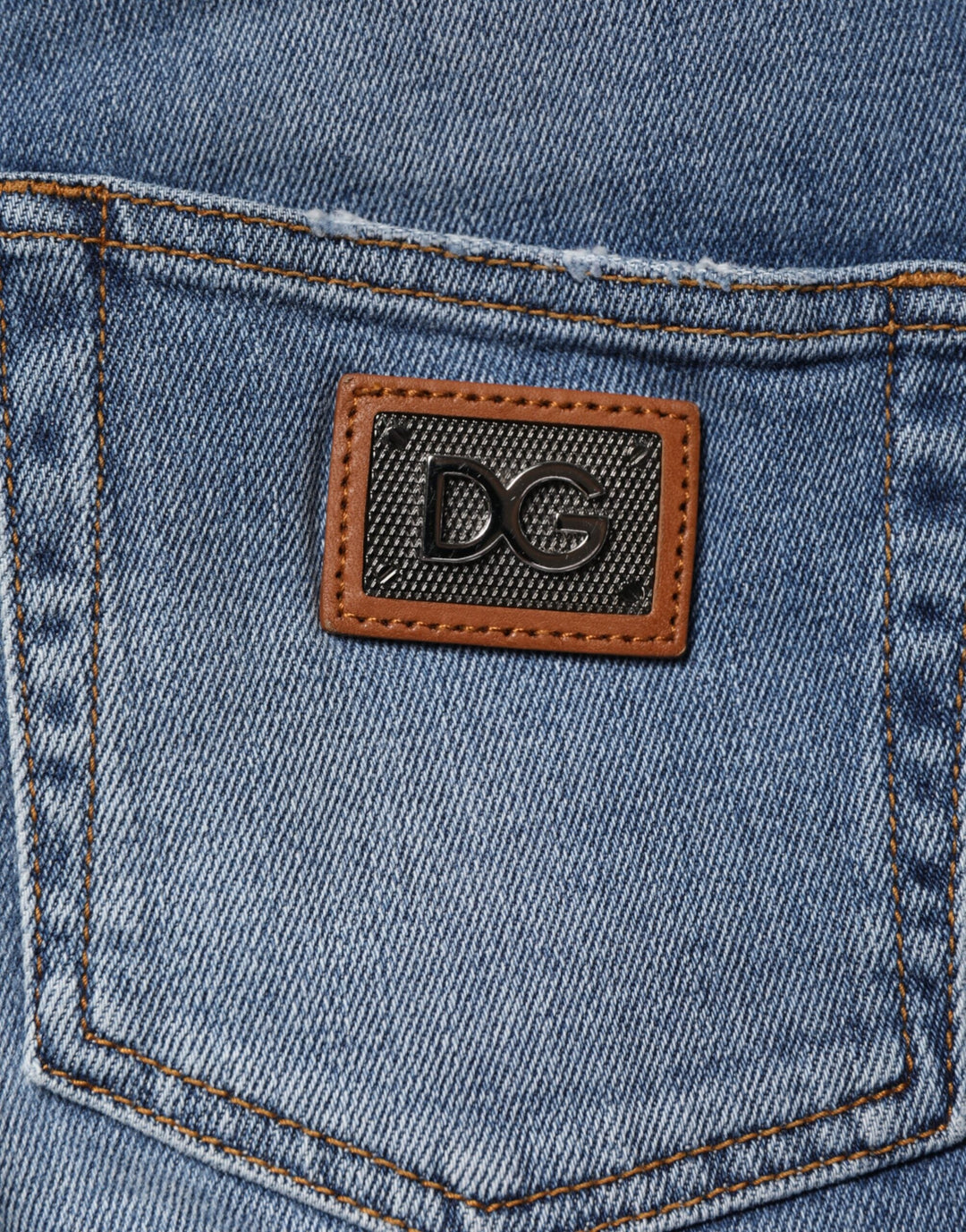 Dolce &amp; Gabbana Blue Washed Cotton Skinny Denim Trouser Jeans