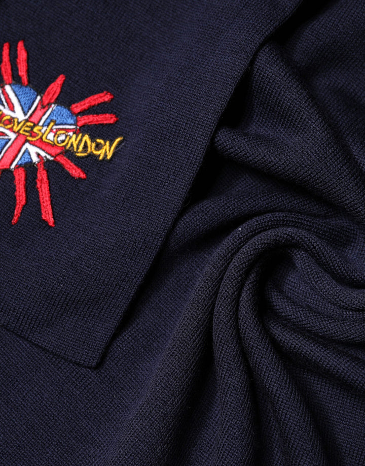 Dolce &amp; Gabbana Blue Wool Dg Loves London Neck Wrap Scarf