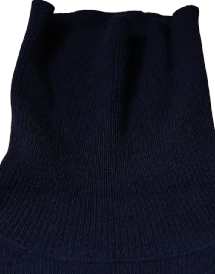 Dolce &amp; Gabbana Blue Wool Knit Turtleneck Pullover Sweater