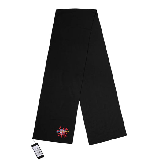 Dolce and Gabbana Blue Wool Neck Wrap Scarf for Effortless Style &