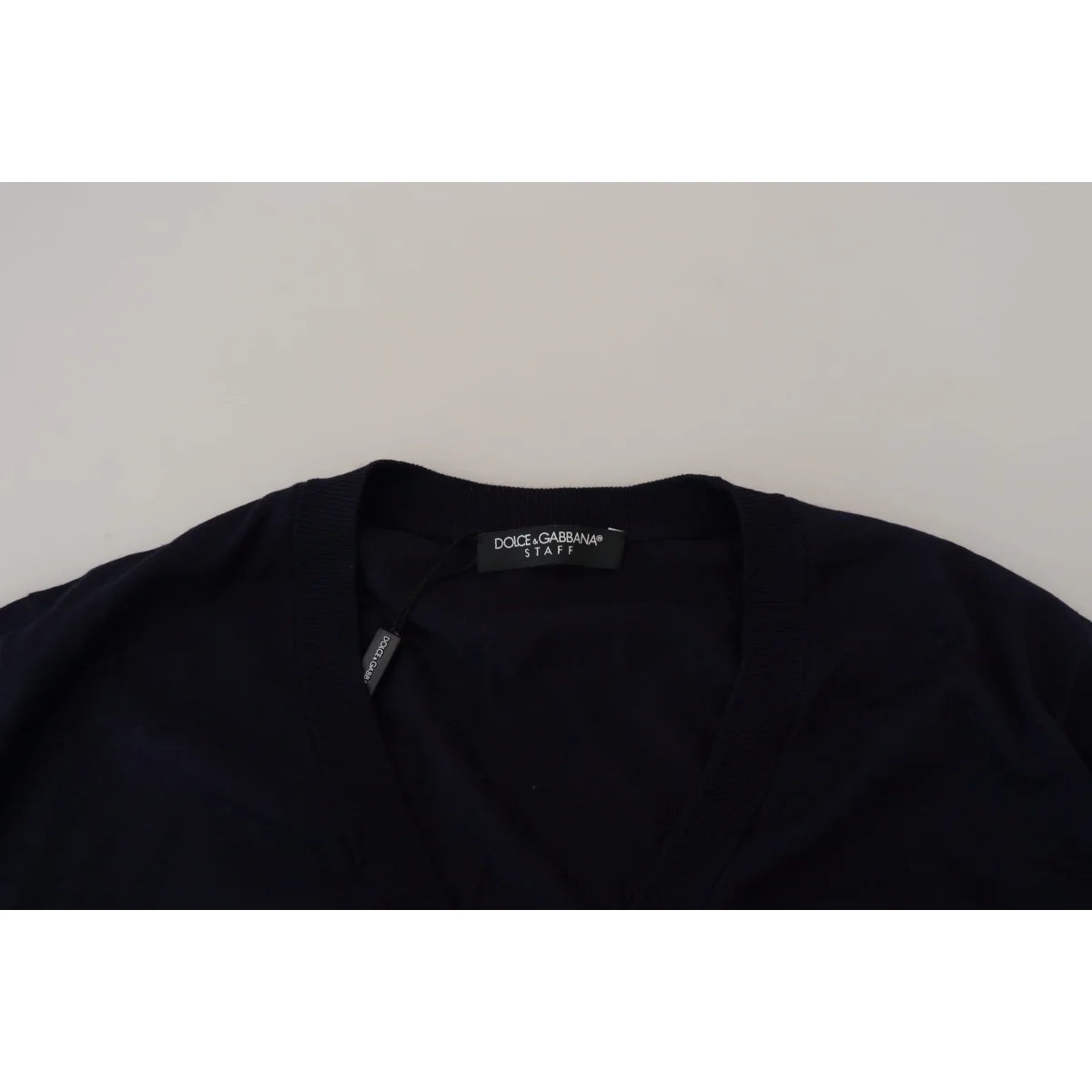 Dolce & Gabbana Blue Wool STAFF Down Cardigan Sweater