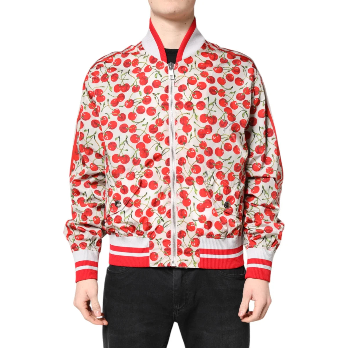 Dolce Gabbana Bomber Jacket with Sleek Zipper Closure &