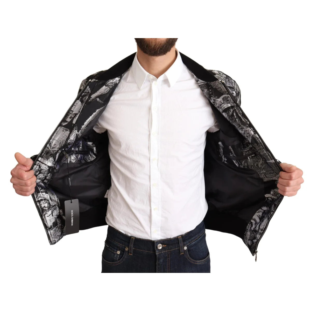 Dolce & Gabbana Bomber Jacket with Zipper Closure