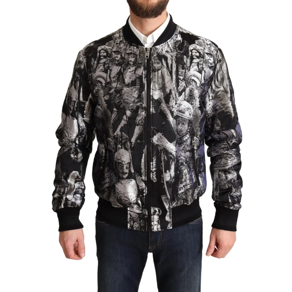 Dolce & Gabbana Bomber Jacket with Zipper Closure