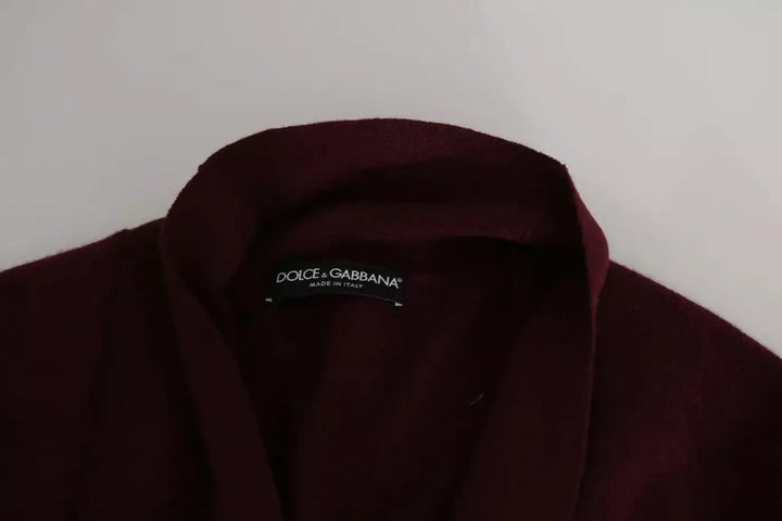 Dolce &amp; Gabbana Bordeaux Cashmere Crown Cardigan Sweater