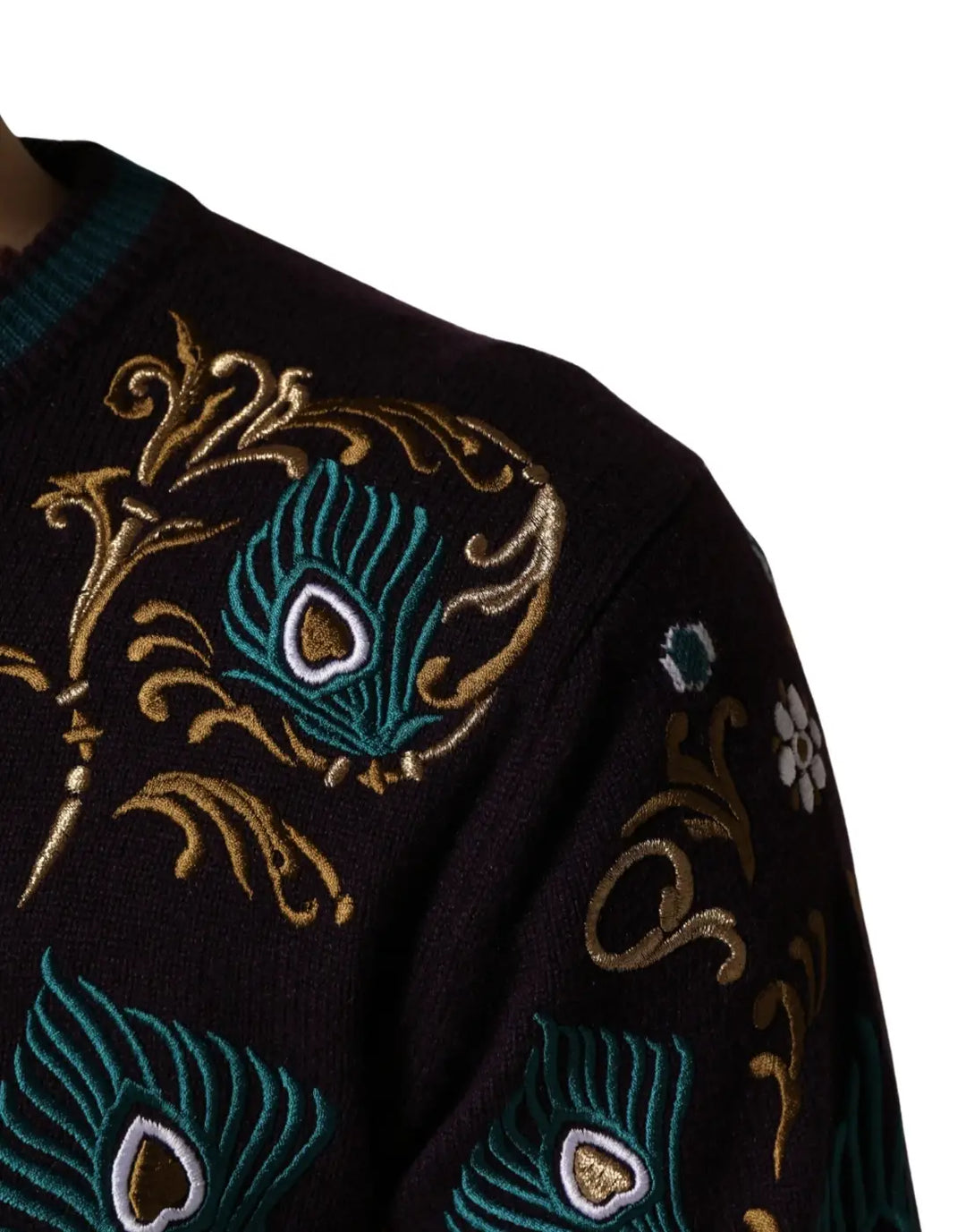 Dolce &amp; Gabbana Bordeaux Cashmere Crown Embroidered Sweater