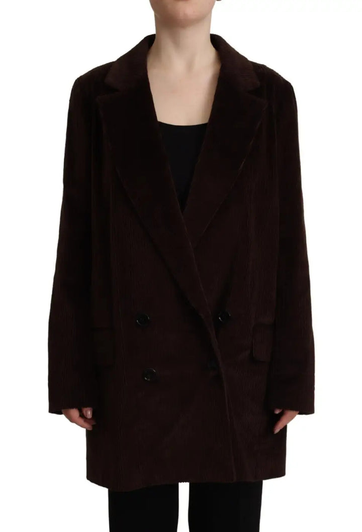 Dolce &amp; Gabbana Bordeaux Corduroy Cotton Blazer Oversized Jacket