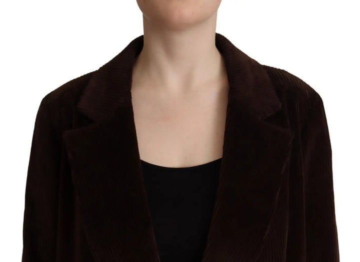 Dolce &amp; Gabbana Bordeaux Corduroy Cotton Blazer Oversized Jacket