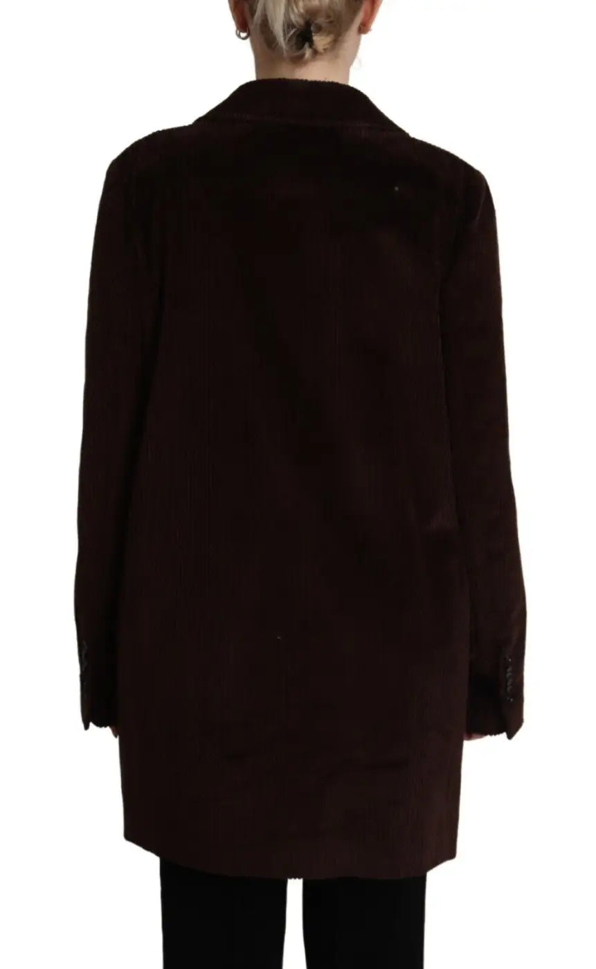 Dolce &amp; Gabbana Bordeaux Corduroy Cotton Blazer Oversized Jacket
