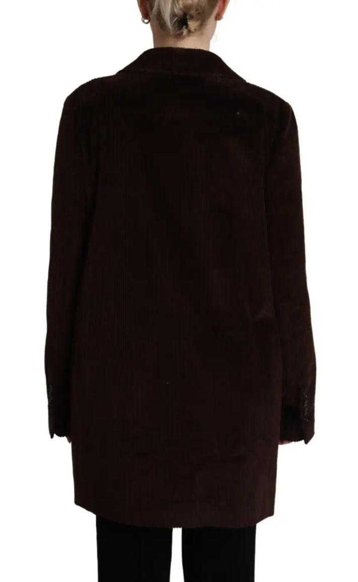 Dolce &amp; Gabbana Bordeaux Corduroy Cotton Blazer Oversized Jacket