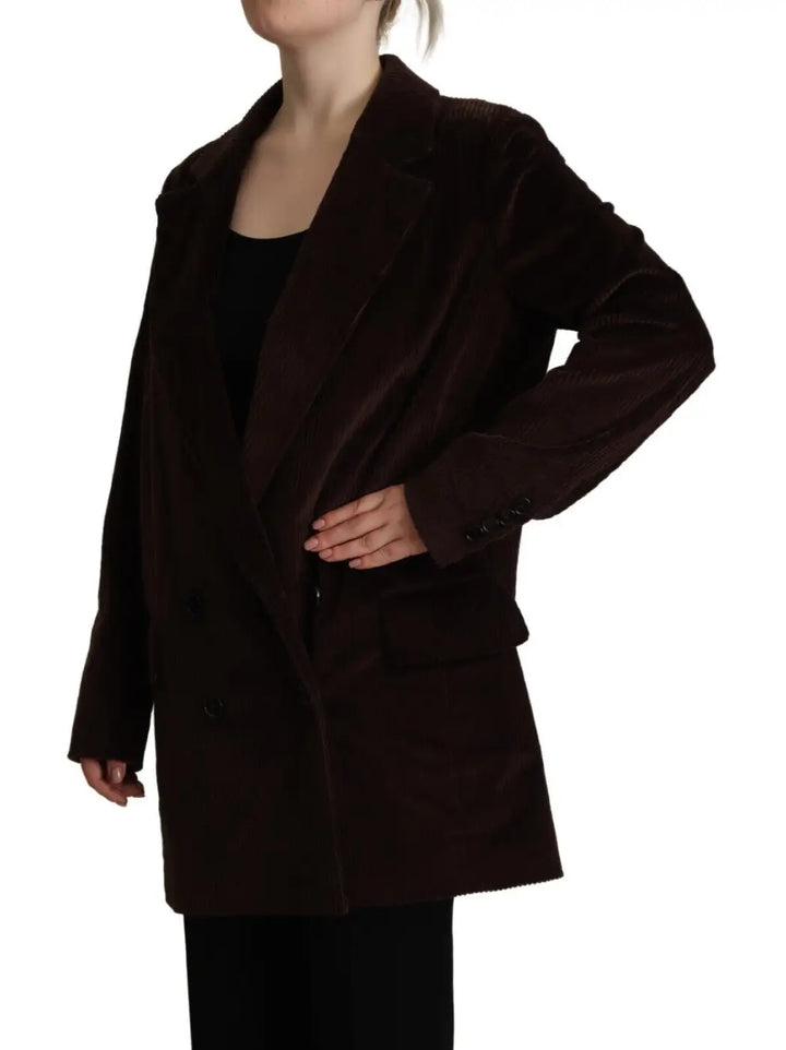 Dolce &amp; Gabbana Bordeaux Corduroy Cotton Blazer Oversized Jacket