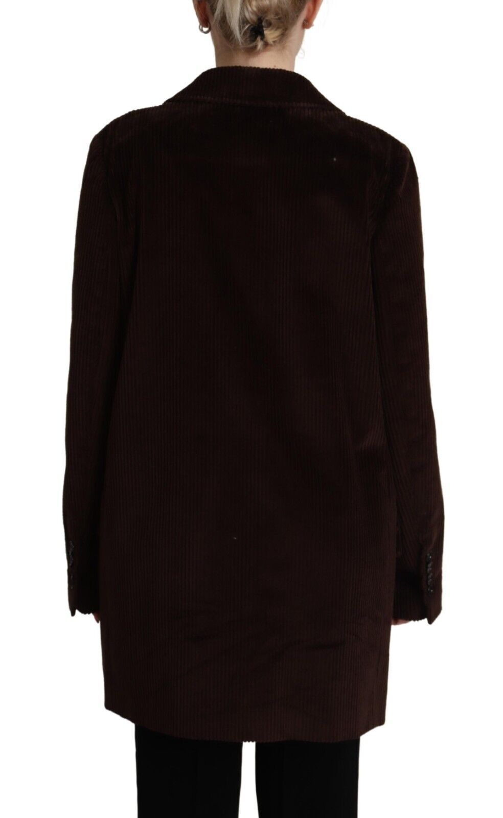 Dolce &amp; Gabbana Trench Coats - Bordeaux Corduroy Cotton Blazer Oversized Jacket