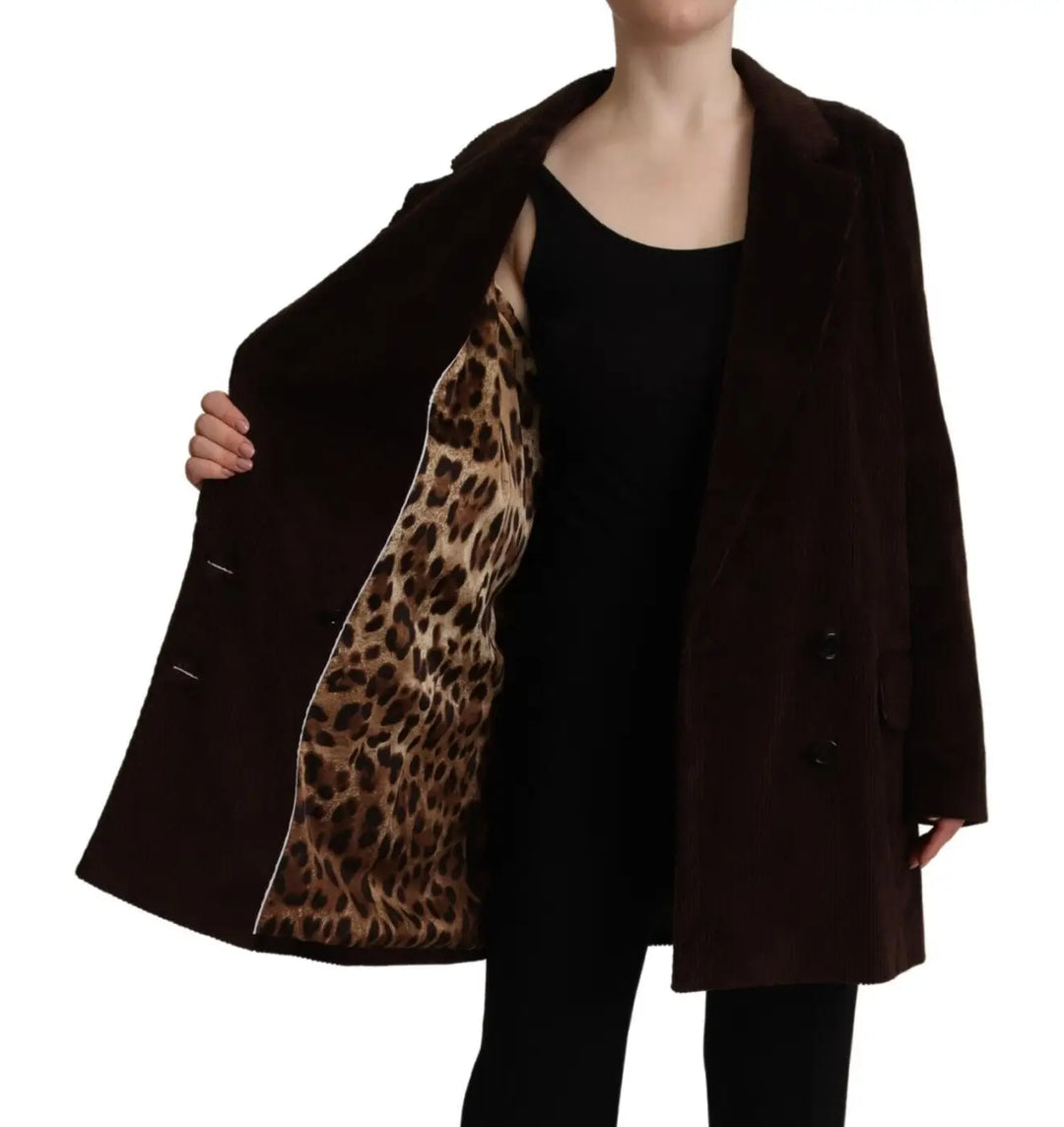 Dolce &amp; Gabbana Bordeaux Corduroy Cotton Blazer Oversized Jacket