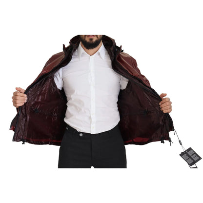 Dolce & Gabbana Bordeaux Cotton Hooded Full Zip Jacket