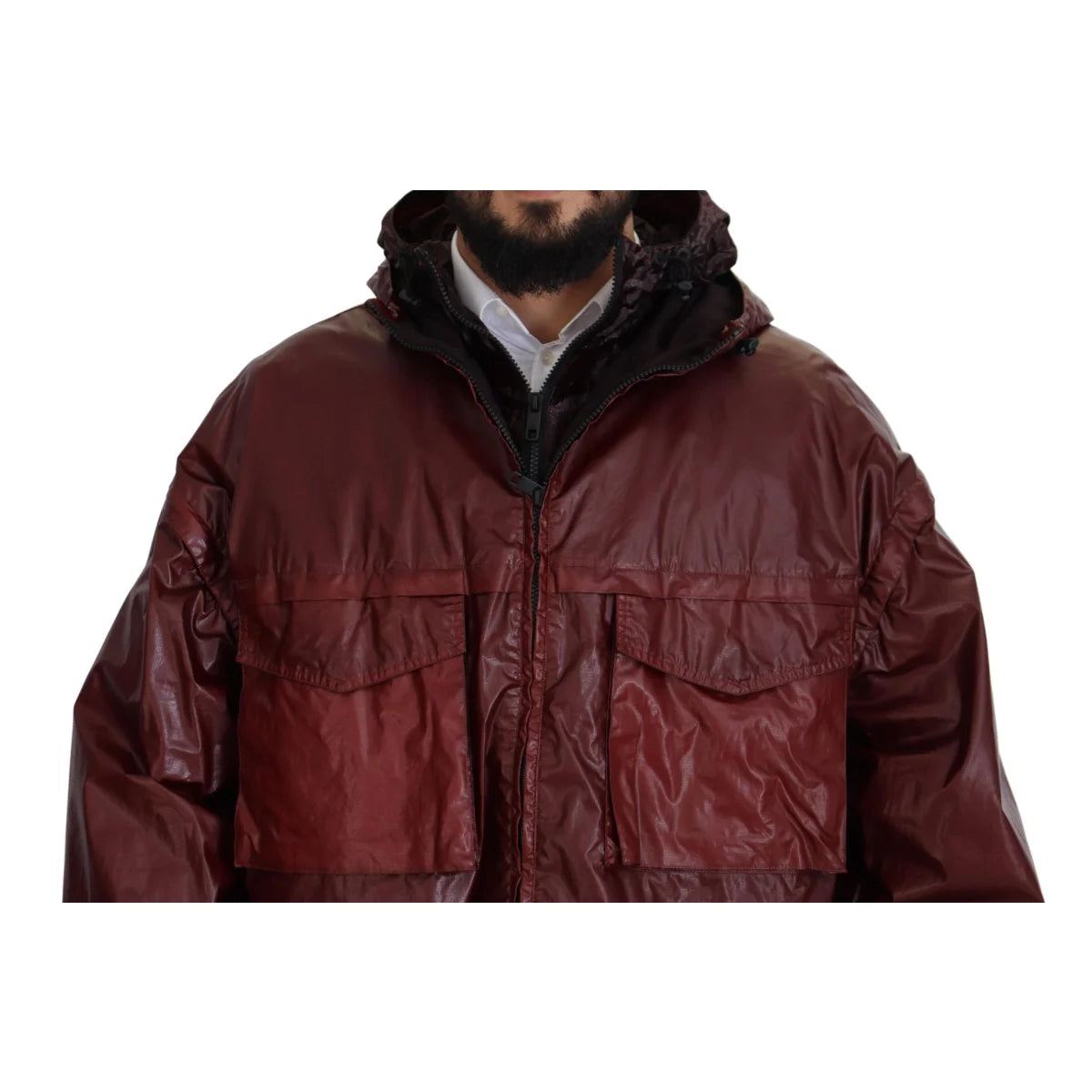 Dolce & Gabbana Bordeaux Cotton Hooded Full Zip Jacket