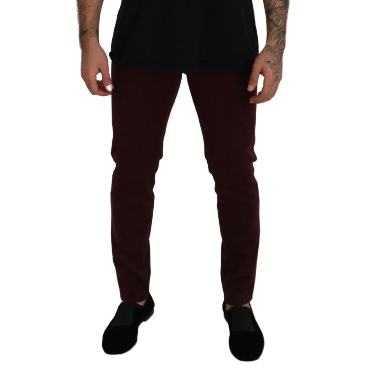 Dolce & Gabbana Bordeaux Cotton Stretch GOLD Denim Jeans