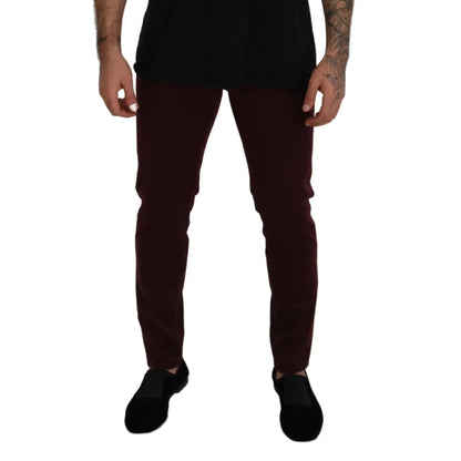 Dolce & Gabbana Bordeaux Cotton Stretch GOLD Denim Jeans