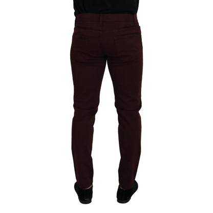 Dolce & Gabbana Bordeaux Cotton Stretch GOLD Denim Jeans