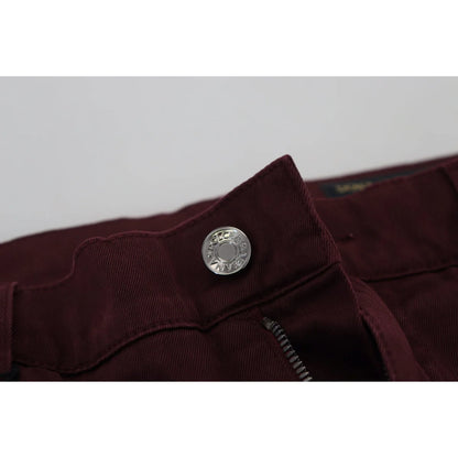 Dolce & Gabbana Bordeaux Cotton Stretch GOLD Denim Jeans
