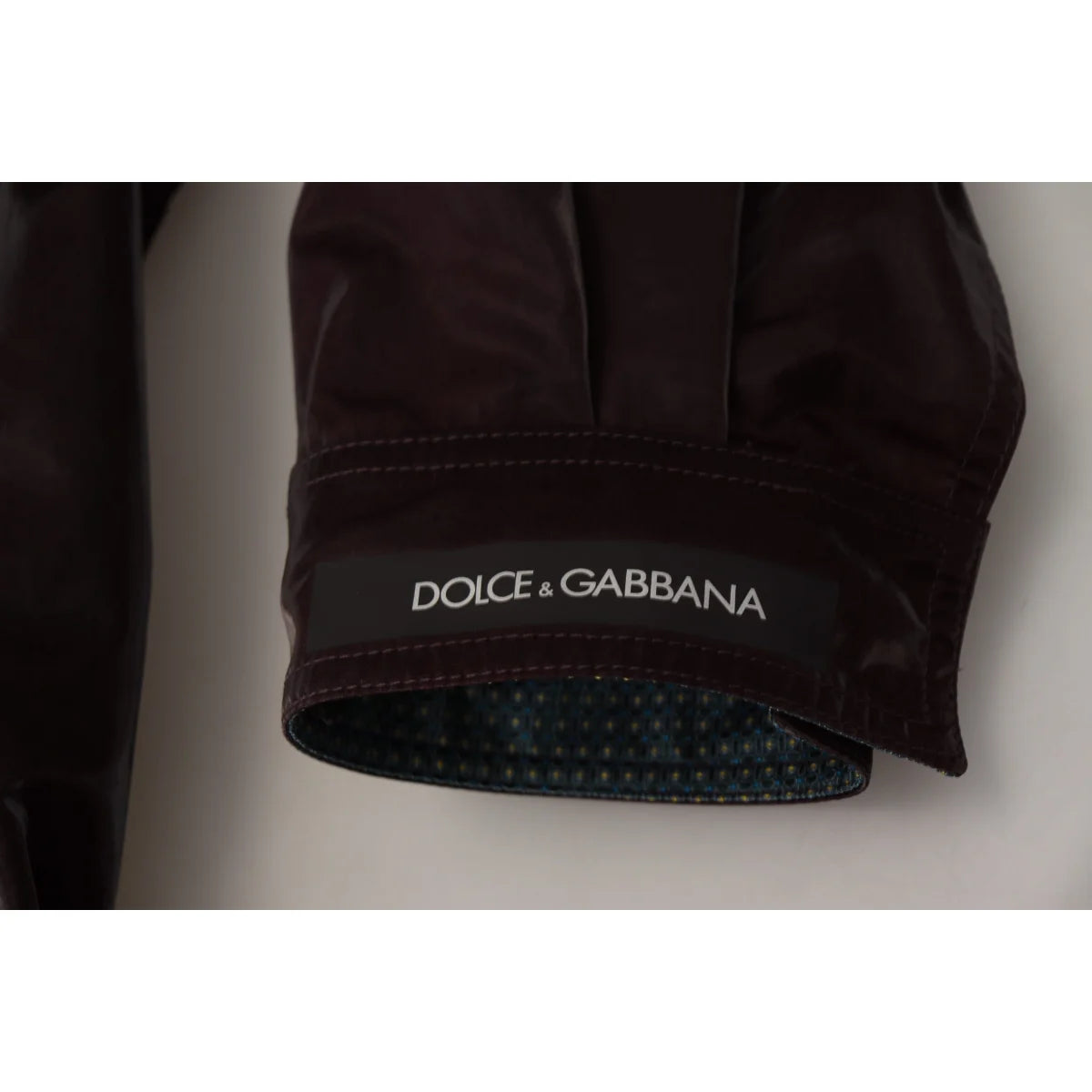 Dolce & Gabbana Bordeaux Nylon Collared Men Coat Jacket
