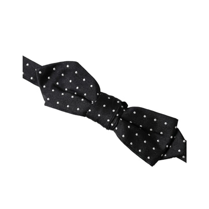 Dolce Gabbana Bow Tie Elegant Accessory with Signature Metal Clasp &