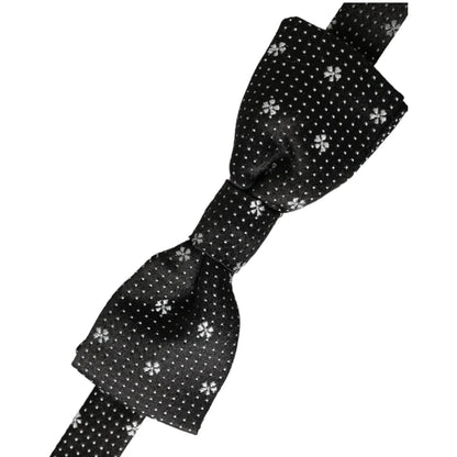 Dolce Gabbana Bow Tie with Metal Clasp Elegant Designer Accessory &