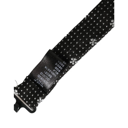 Dolce Gabbana Bow Tie with Metal Clasp Elegant Designer Accessory &