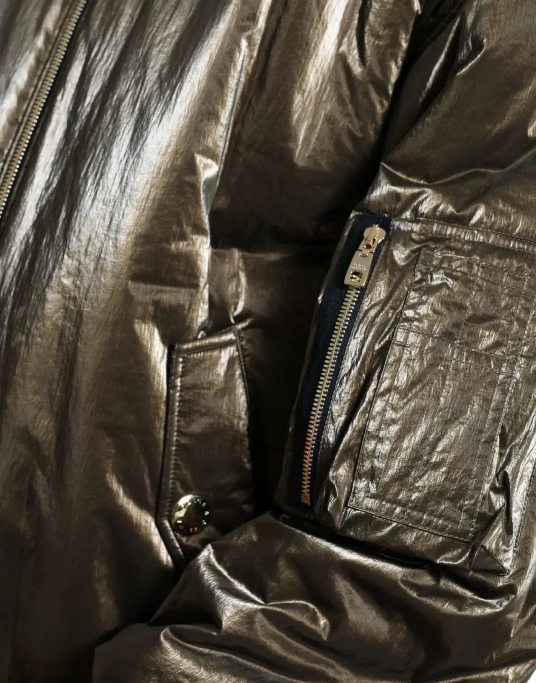 Dolce &amp; Gabbana Bronze Nylon Full Zip Men Bomber Jacket