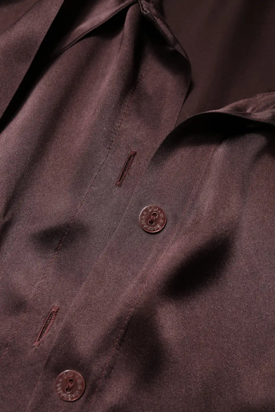 Dolce &amp; Gabbana Brown Ascot Collar Long Sleeve Blouse Top
