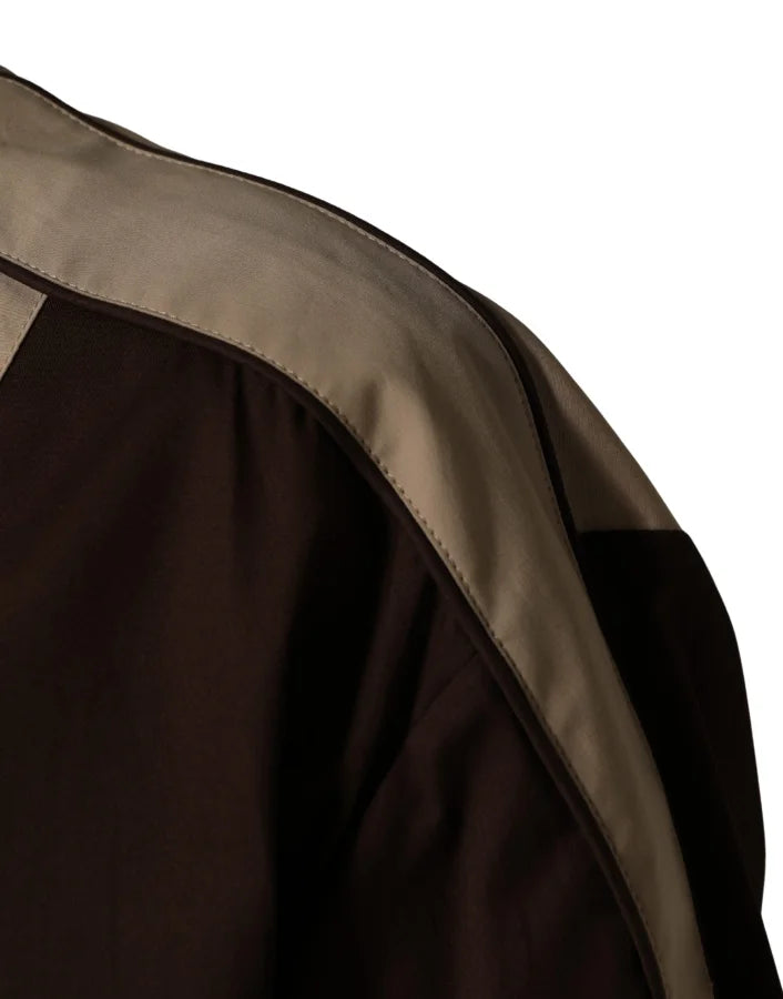 Dolce & Gabbana Brown Beige Cotton Zip Windbreaker Jacket
