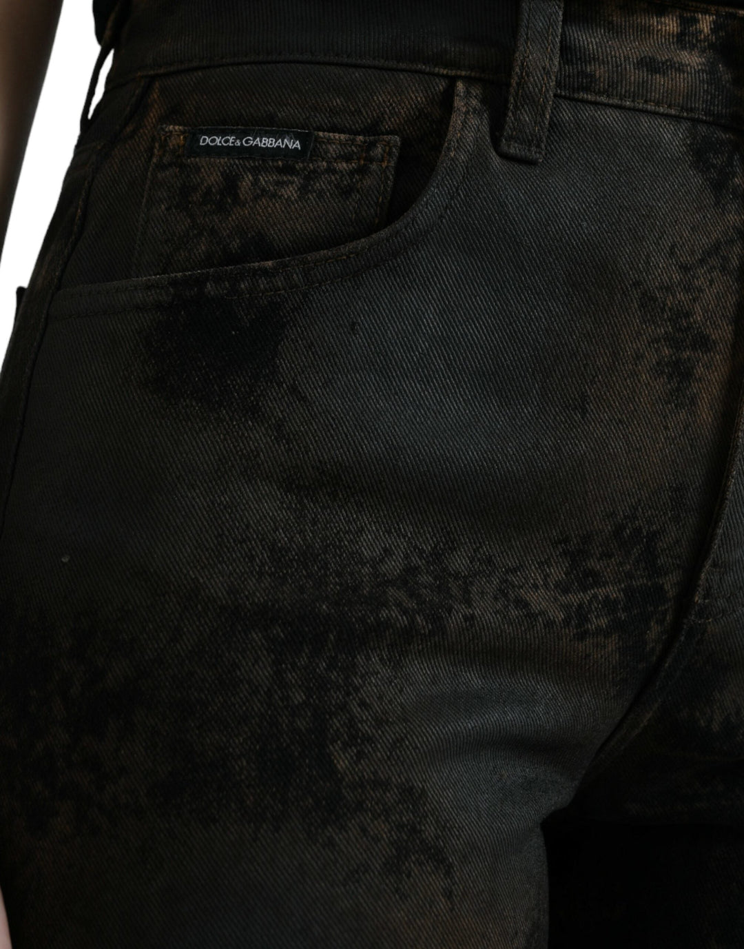 Dolce &amp; Gabbana Brown Boyfriend Mid Waist Cotton Denim Jeans