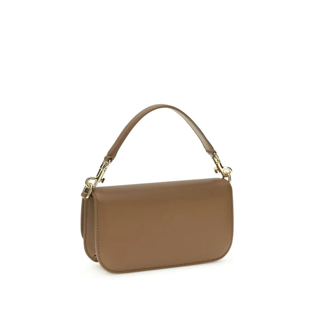 Dolce &amp; Gabbana Brown Calf Leather Bos Taurus Handbag
