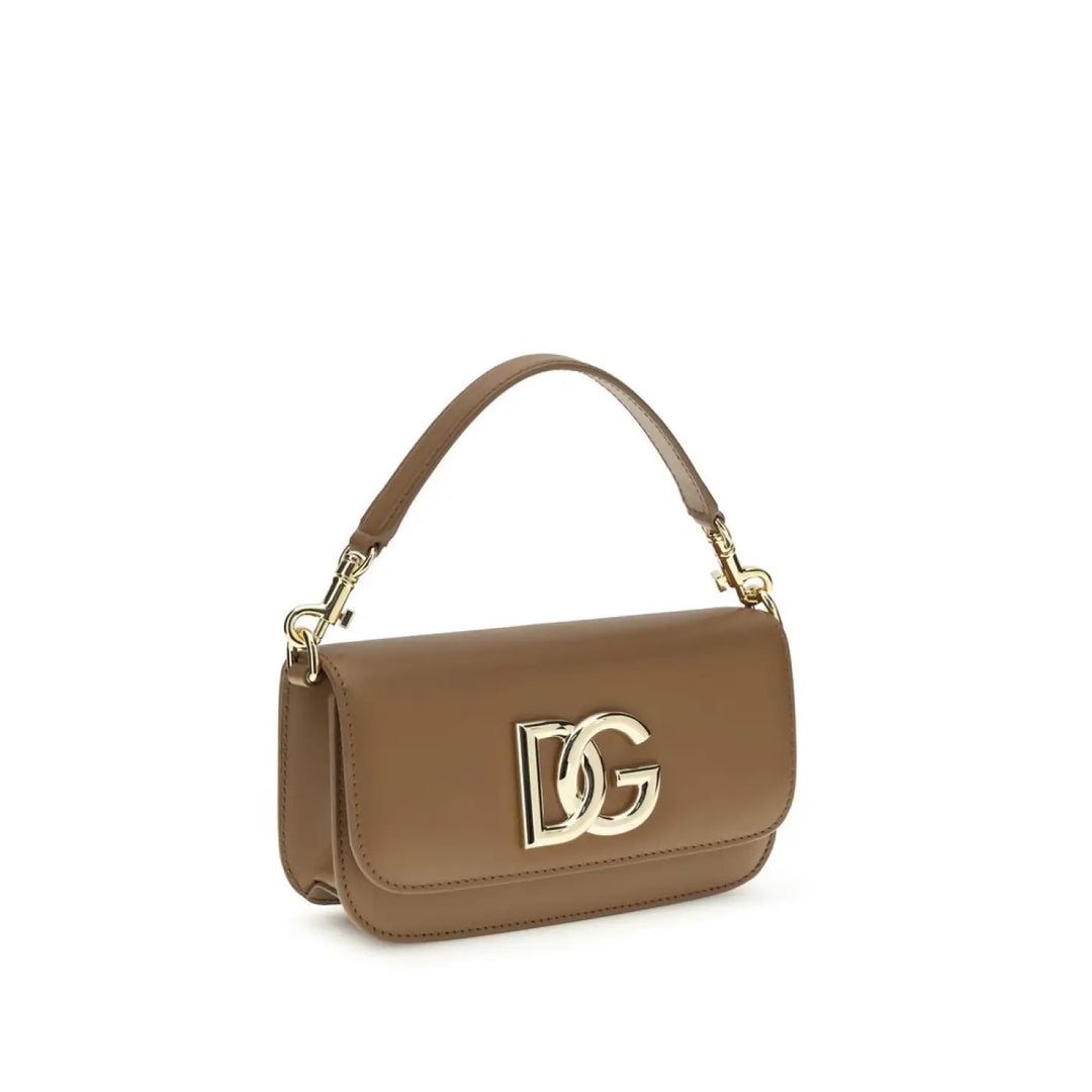 Dolce &amp; Gabbana Brown Calf Leather Bos Taurus Handbag