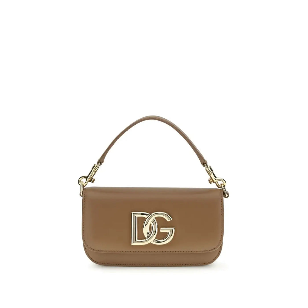 Dolce &amp; Gabbana Brown Calf Leather Bos Taurus Handbag