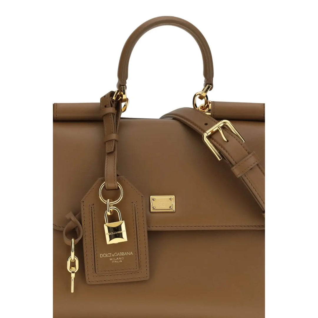 Dolce &amp; Gabbana Brown Calf Leather Bos Taurus Shoulder Bag