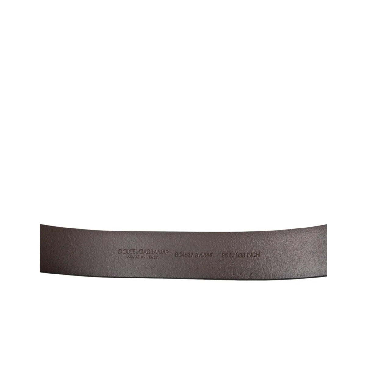 Dolce & Gabbana Brown Calf Leather Gold Metal Buckle Belt