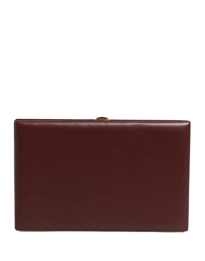 Dolce &amp; Gabbana Brown Calfskin Leather Clutch Evening Women Purse Bag