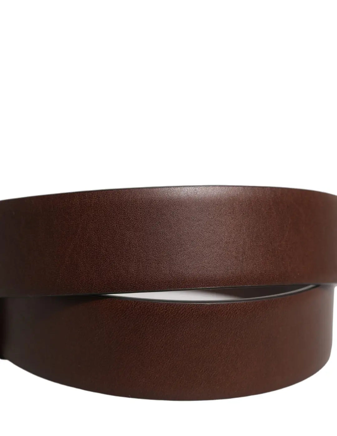 Dolce &amp; Gabbana Brown Calfskin Leather Gold Metal Buckle Belt