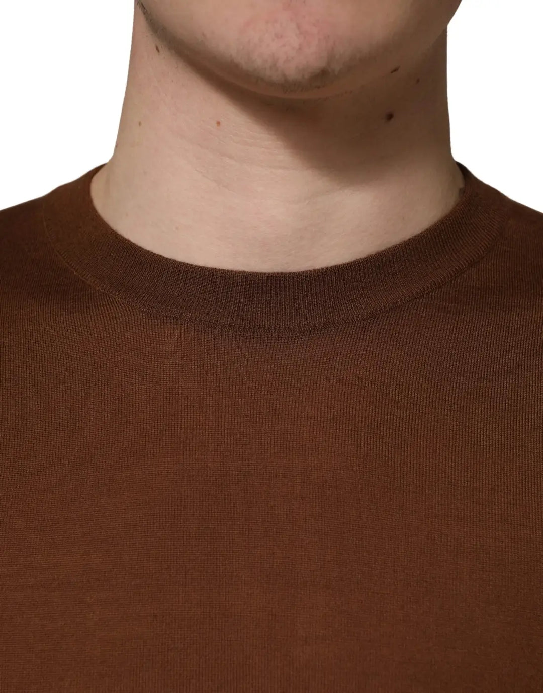 Dolce &amp; Gabbana Brown Cashmere Men Crew Neck Pullover Sweater
