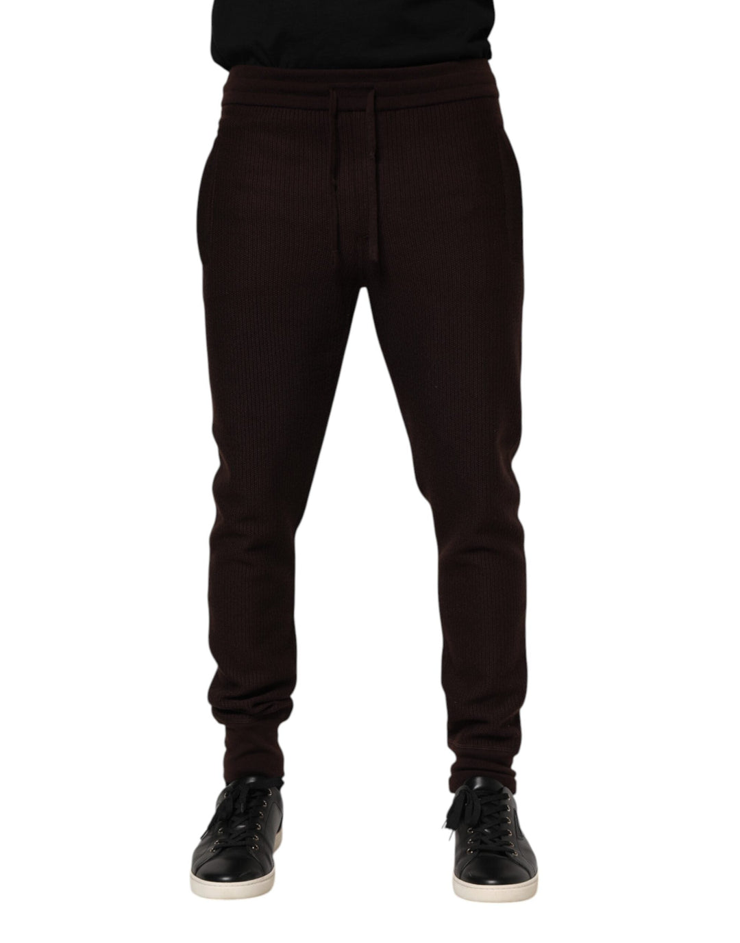 Dolce &amp; Gabbana Brown Cashmere Men Jogger Sweatpants Pants