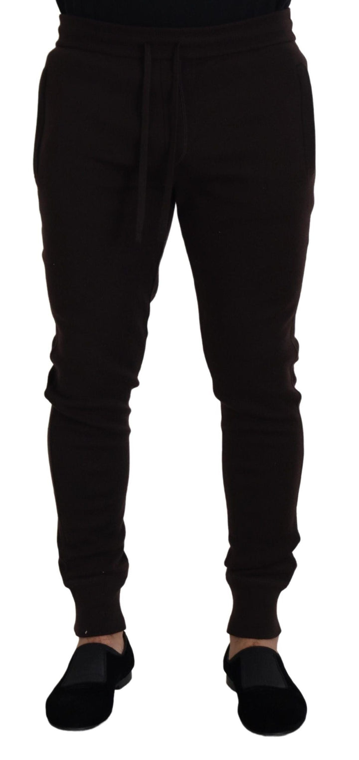 Dolce &amp; Gabbana Brown Cashmere Trousers Bottoms Drawstring Pants