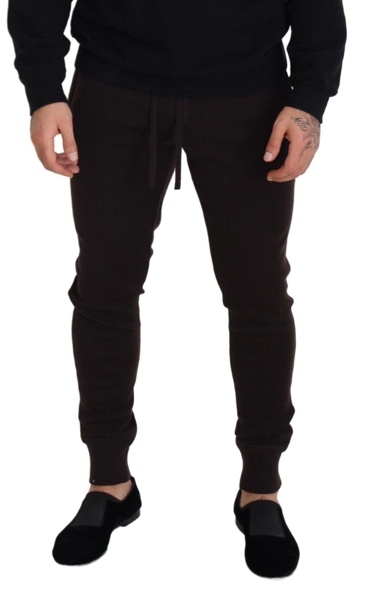 Dolce &amp; Gabbana Brown Cashmere Trousers Bottoms Drawstring Pants