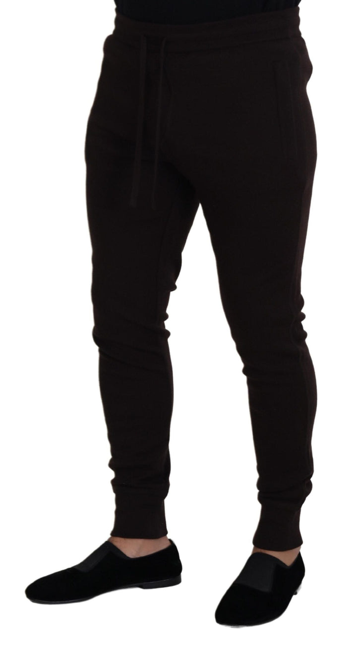 Dolce &amp; Gabbana Brown Cashmere Trousers Bottoms Drawstring Pants