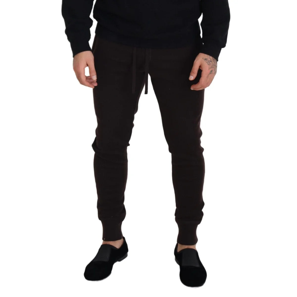 Dolce & Gabbana Brown Cashmere Trousers Bottoms Drawstring Pants
